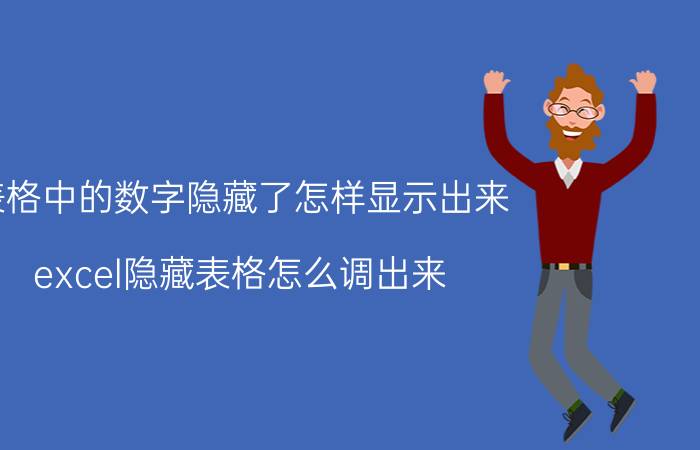 表格中的数字隐藏了怎样显示出来 excel隐藏表格怎么调出来？